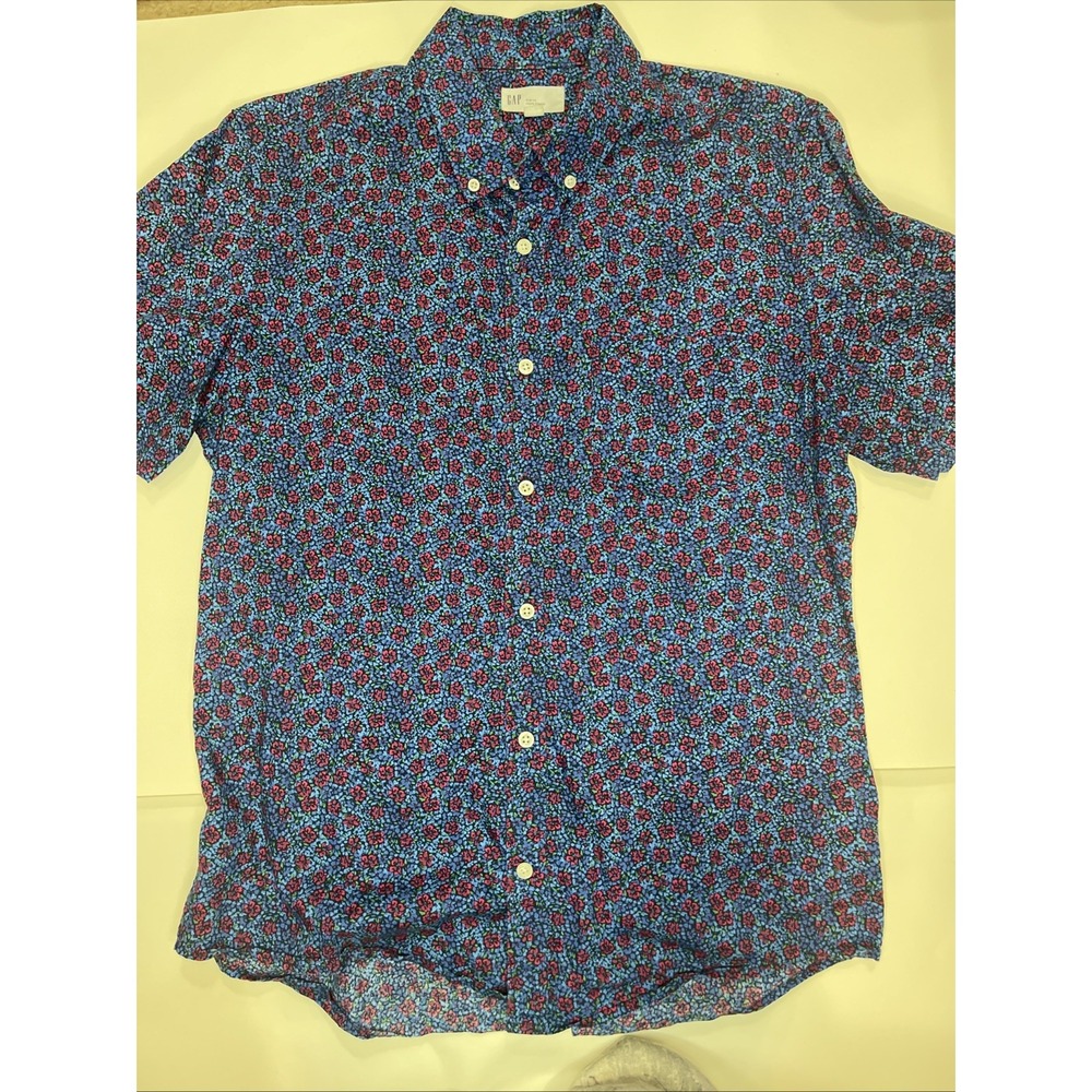 Gap Men's Short Sleeve Large Button Up Floral Print NWOT